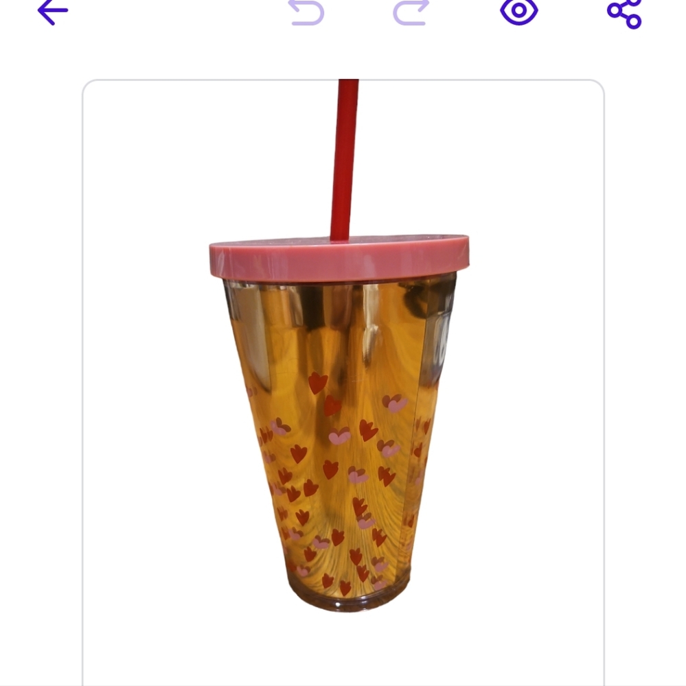 Starbucks cup with red/pink hearts NWOT